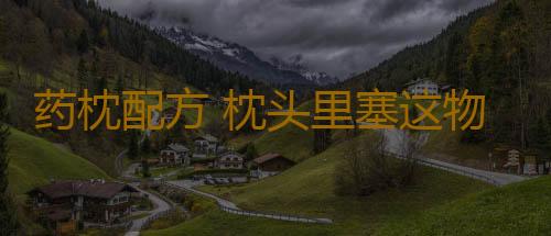 药枕配方 枕头里塞这物竟也能治病